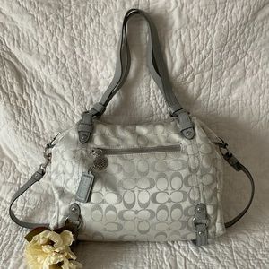 Coach Gray and Silver Shoulder Bag